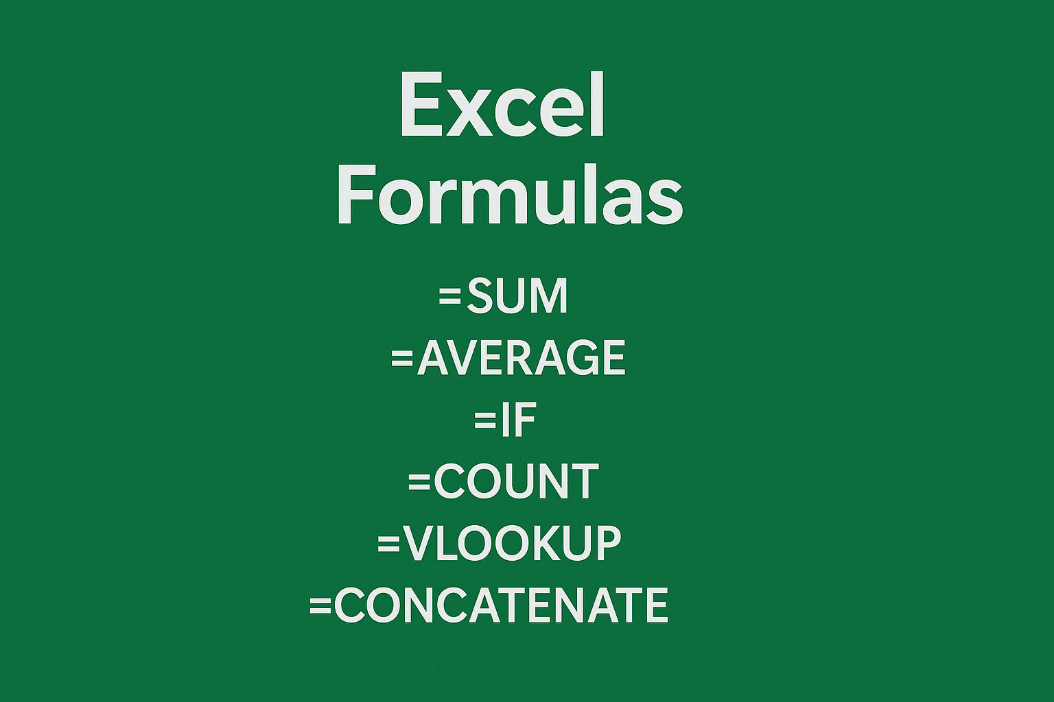Excel Formulas